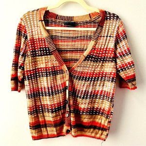 EUC | Worthington Cropped Button Down Lightweight Sweater | Size Large